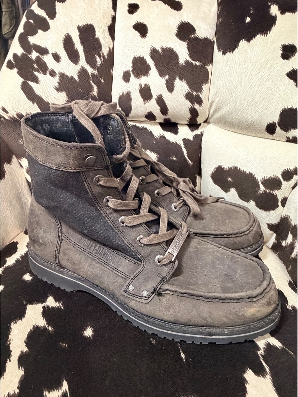Harley-Davidson Men's Brown Leather Motorcycle Boots Size 10.5
